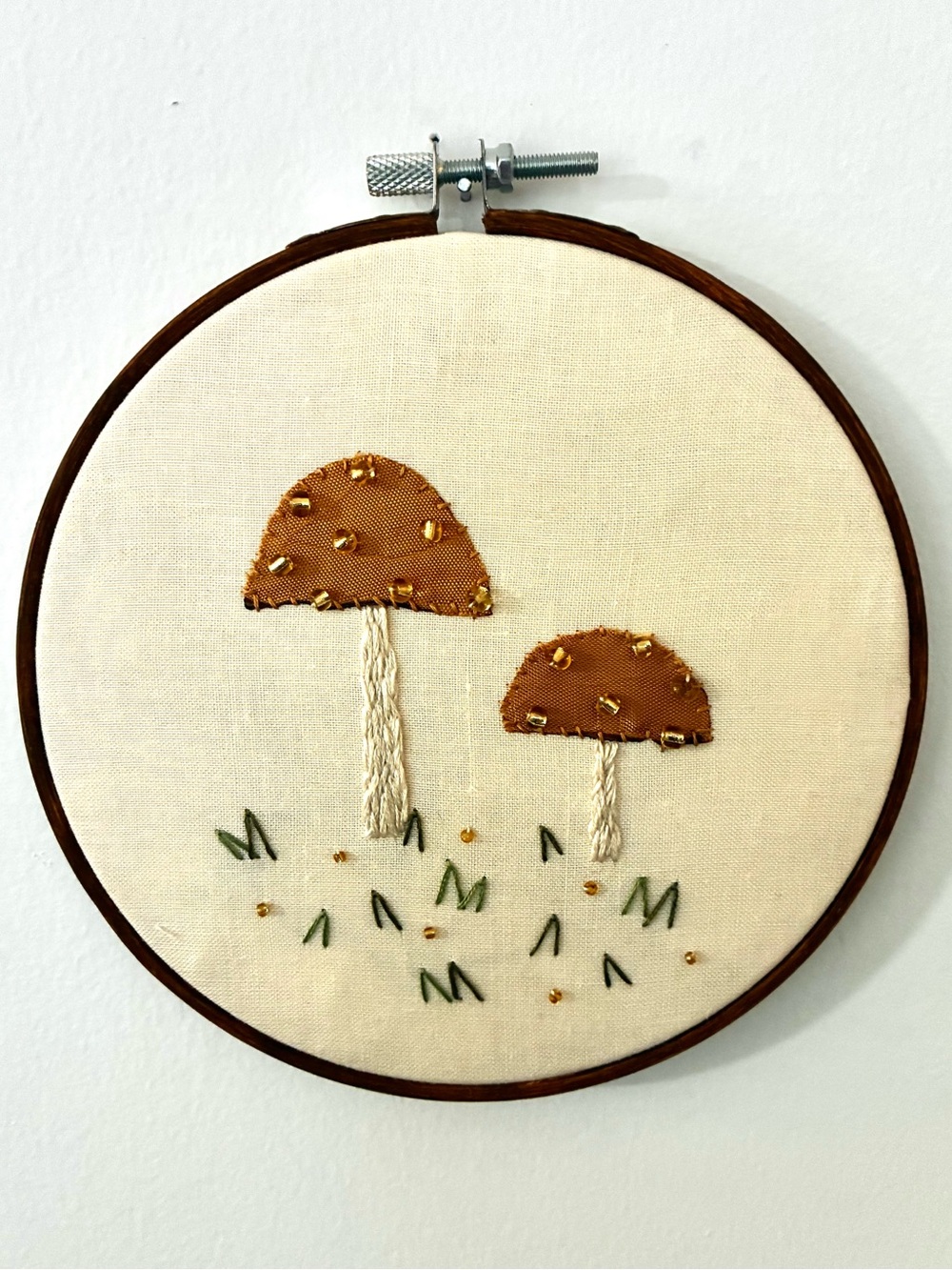 Mushrooms yellow embroidery